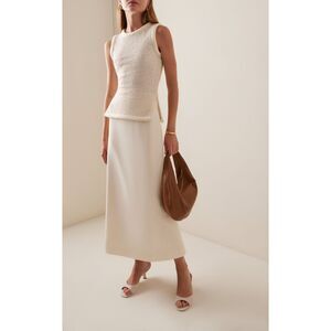 New STAUD Aerin Sleeveless Merino Wool Top in Natural Size Medium